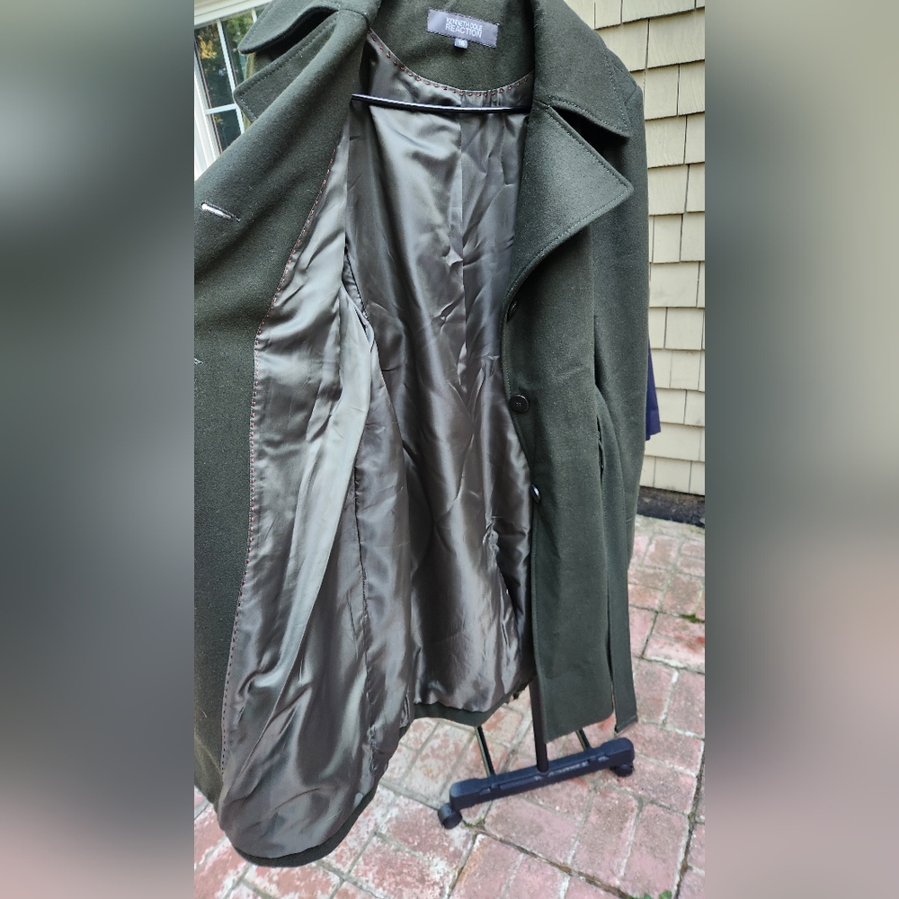 Kenneth Cole Reaction Dark Green Coat Sz 16 EUC - Picture 7 of 8